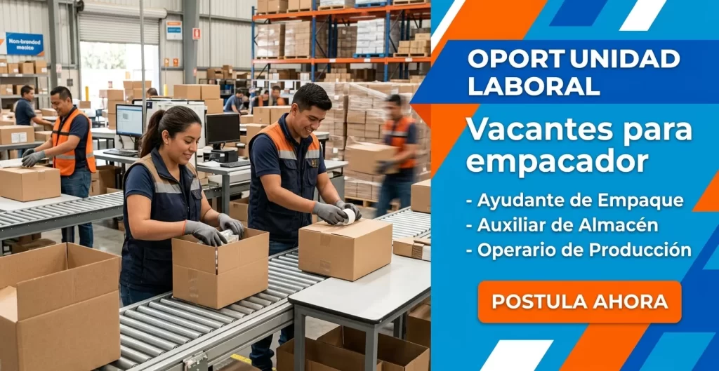 VACANTES PARA EMPACADOR 📦
